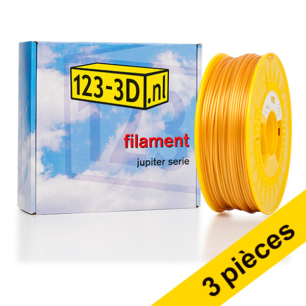 Offre : 3x filament 2,85 mm PLA 1,1 kg série Jupiter (marque 123-3D) - or 135553 - 1