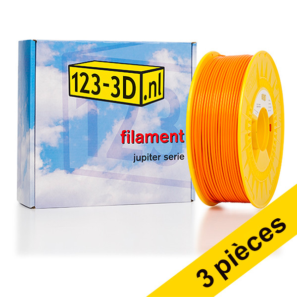 Offre : 3x filament 2,85 mm PLA 1,1 kg série Jupiter (marque 123-3D) - orange 135578 - 1