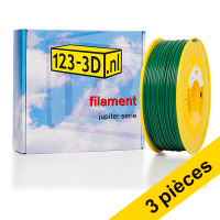 Offre : 3x filament 2,85 mm PLA 1,1 kg série Jupiter (marque 123-3D) - vert 135561