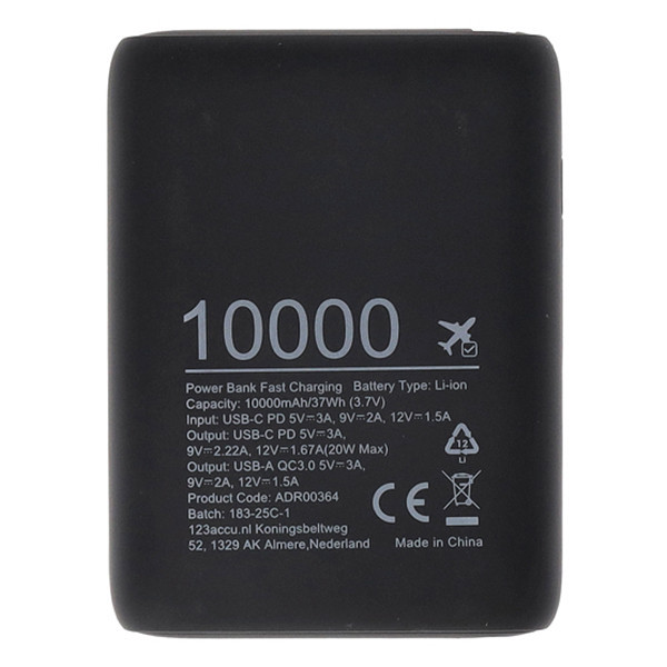 123accu powebank avec charge rapide (20W, 10 000 mAh) - noir ADR00364 - 8