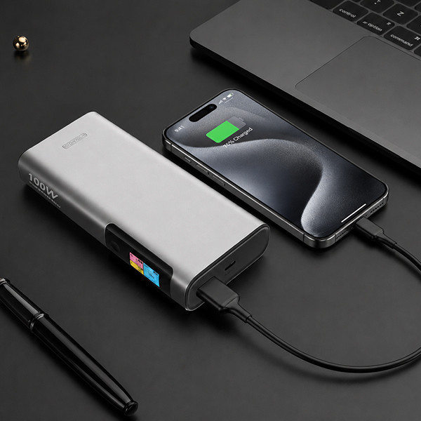 123accu powerbank pour ordinateur portable avec charge rapide (100W, 20 000 mAh) - argent ADR00366 - 8