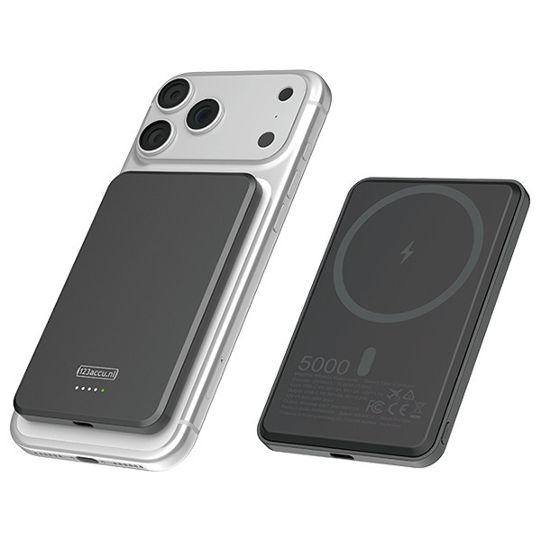 123accu powerbank sans fil Ultra Slim (20W, 5000 mAh) - noir ADR00363 - 1