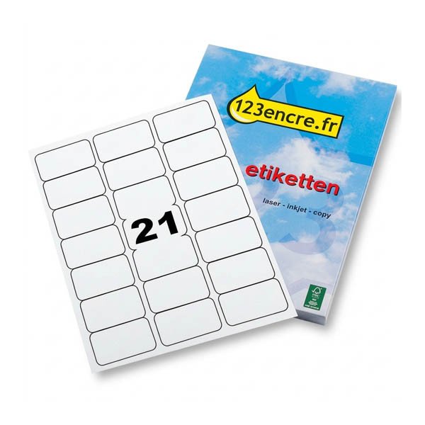 123encre étiquettes | 2100 pièces | 63,5 x 38,1 mm | FSC® 060307 - 1