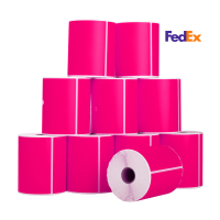 123encre étiquettes d'expédition FedEx 102 x 152 mm (10 pièces) - rose 653273
