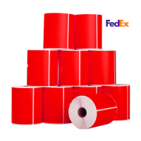 123encre étiquettes d'expédition FedEx 102 x 152 mm (10 pièces) - rouge 653267
