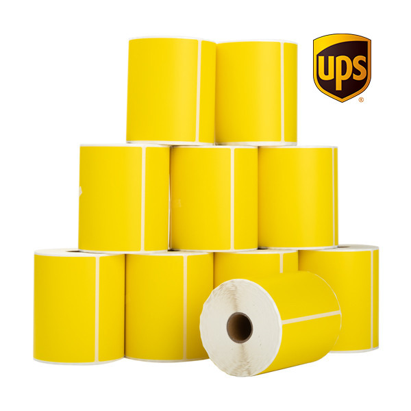 123encre étiquettes d'expédition UPS 102 x 152 mm (10 pièces) - jaune 653149 - 1