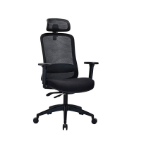 123encre Business Ecoline chaise de bureau mesh (avec appui-tête) - noir 302696