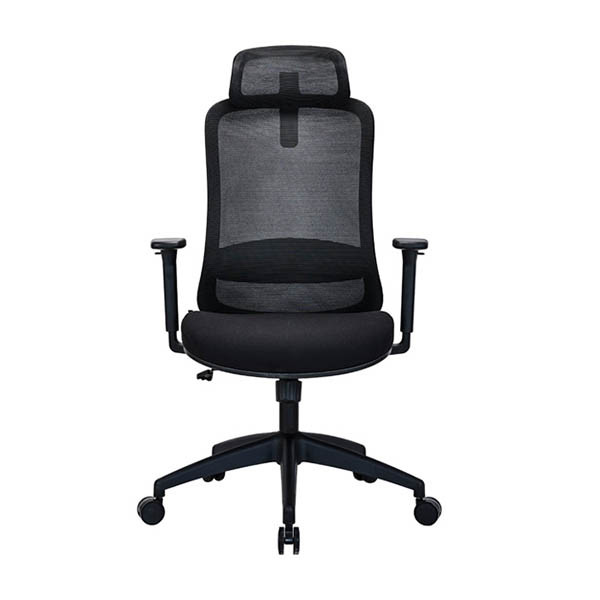 123encre Economic Ecoline chaise de bureau mesh (avec appui-tête) - noir 302695 - 2