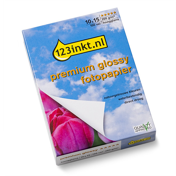 123encre Premium Glossy papier photo brillant 260 g/m² 10 x 15 cm (100 feuilles) 064130 - 1