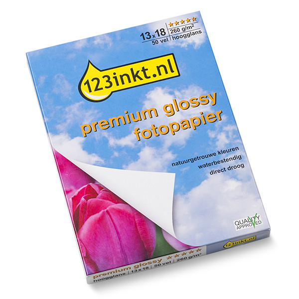 123encre Premium Glossy papier photo brillant 260 g/m² 13 x 18 cm (50 feuilles) 064135 - 1