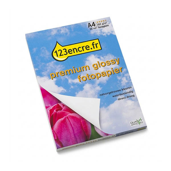 123encre Premium Glossy papier photo brillant 260 g/m² A4 (50 feuilles) 064120 - 1