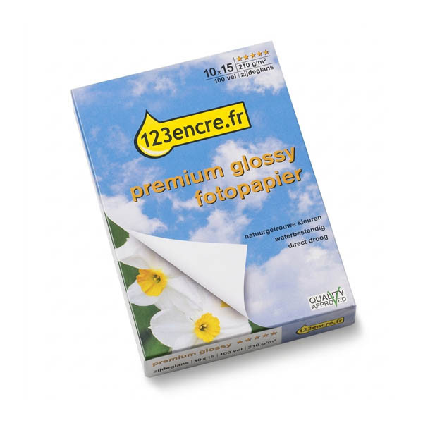 123encre Premium Glossy papier photo satiné 210 g/m² 10 x 15 cm (100 feuilles) 064110 - 1