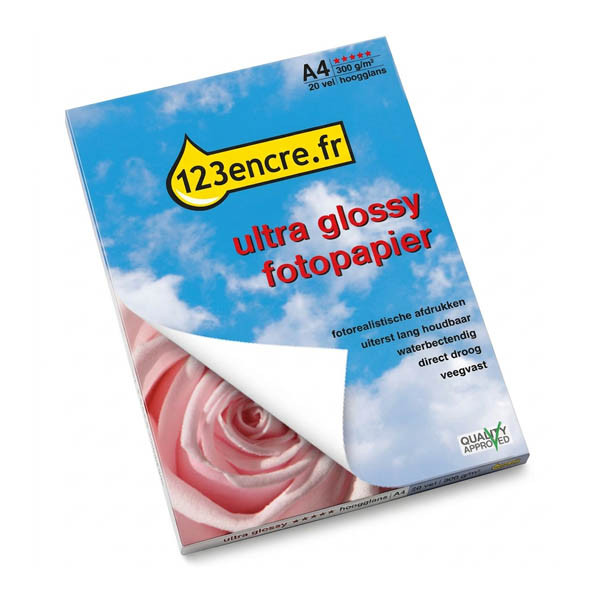 123encre Ultra Glossy papier photo brillant 300 g/m² A4 (20 feuilles) 064140 - 1