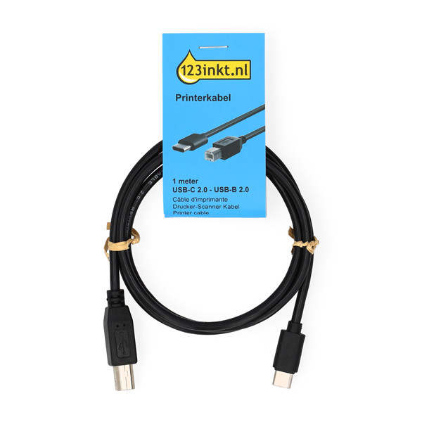 123encre câble d'imprimante USB-C (1 mètre) - noir 303290 - 1