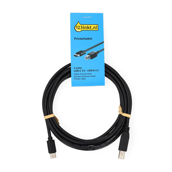 123encre câble d'imprimante USB-C (3 mètres) - noir 303292 - 1