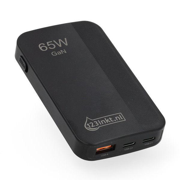 123encre chargeur rapide USB-C + USB-A 65W - noir 302916 - 1