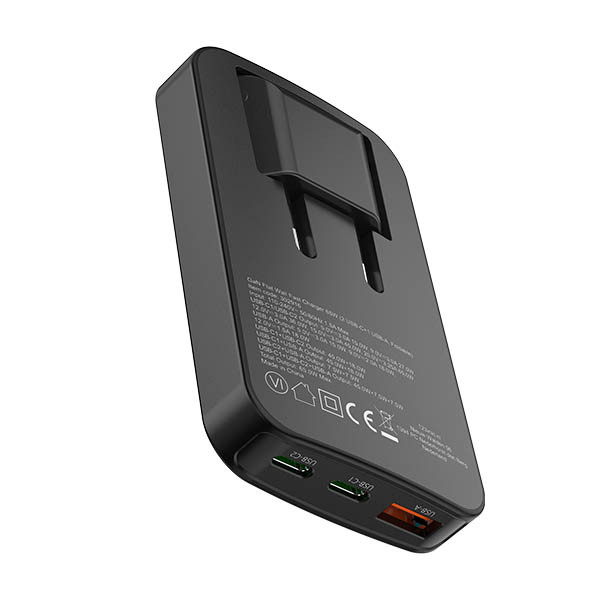 123encre chargeur rapide USB-C + USB-A 65W - noir 302916 - 3