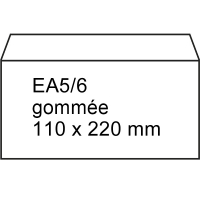 123encre enveloppe 110 x 220 mm - EA5/6 patte gommée (500 pièces) - blanc 300906