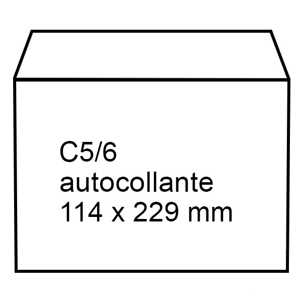 123encre enveloppe 114 x 229 mm - C5/6 patte autocollante (50 pièces) - blanc 300917 - 1