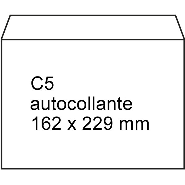 123encre enveloppe 162 x 229 mm - C5 patte autocollante (500 pièces) - blanc 300927 - 1