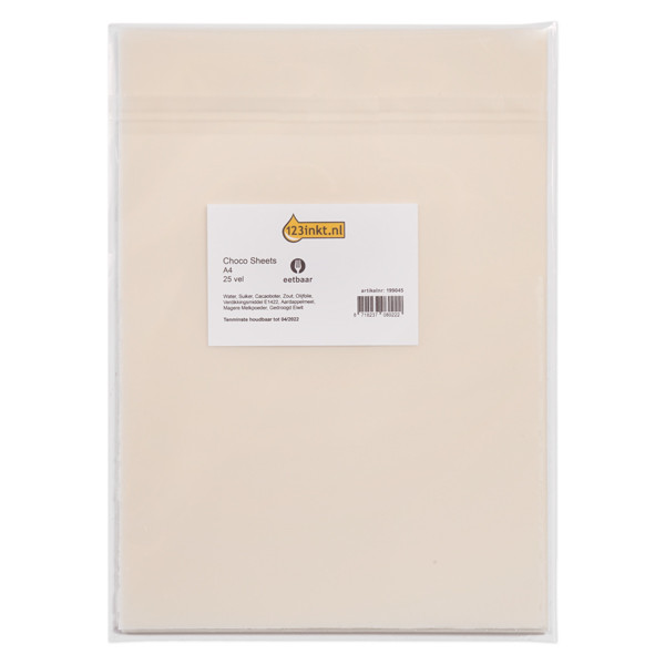 123encre feuilles de glaçage chocolat (25 feuilles) 199045 - 1