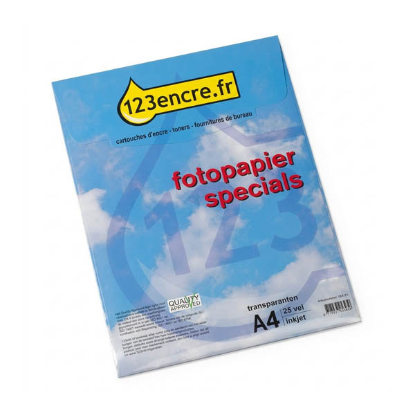 123encre films transparents pour imprimantes à jet d'encre (25 feuilles) 064181 - 1