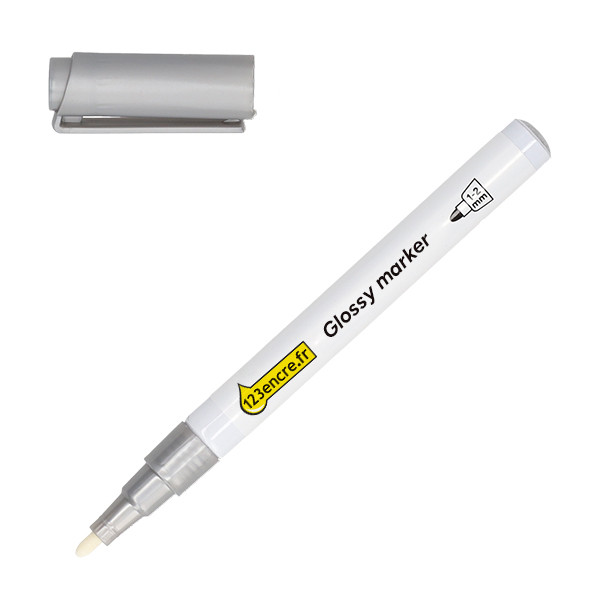 123encre marqueur peinture brillante (1 - 2 mm ogive) - argent 302986 - 1