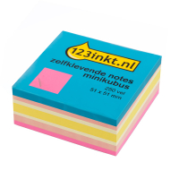 123encre notes repositionnables format mini 51 x 51 mm - rose fluo