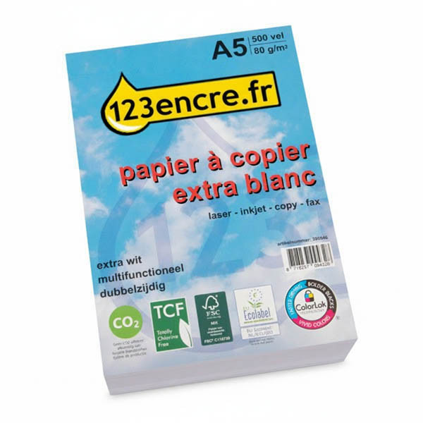 123encre papier à copier 1 ramette de 500 feuilles A5 - 80 g/m² 390646 - 1