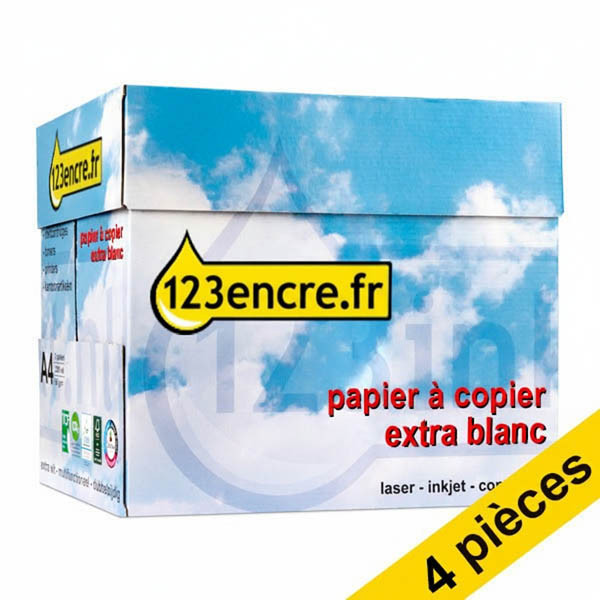 123encre papier à copier 4 boîtes de 2500 feuilles A4 - 80 g/m² 390006 - 1