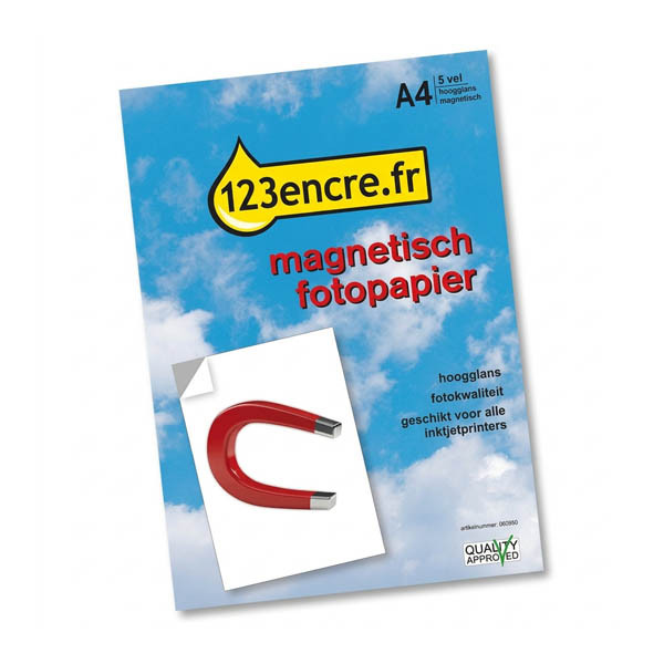 123encre papier photo magnétique brillant A4 (5 feuilles) 060950 - 1