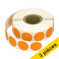 123encre pastilles adhésives Ø 18 mm (1000 étiquettes en continu) - orange 300803