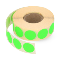 123encre pastilles adhésives Ø 18 mm (1000 étiquettes en continu) - vert fluo 300799