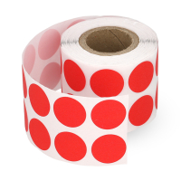 123encre pastilles adhésives Ø 18 mm double rangée (1000 étiquettes sur un rouleau) - rouge 400726