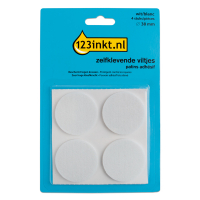 123encre patins adhésifs ronds 38 mm (4 pièces) - blanc 301012