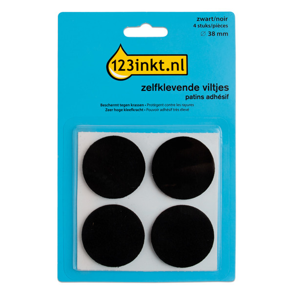 123encre patins adhésifs ronds 38 mm (4 pièces) - noir 301011 - 1