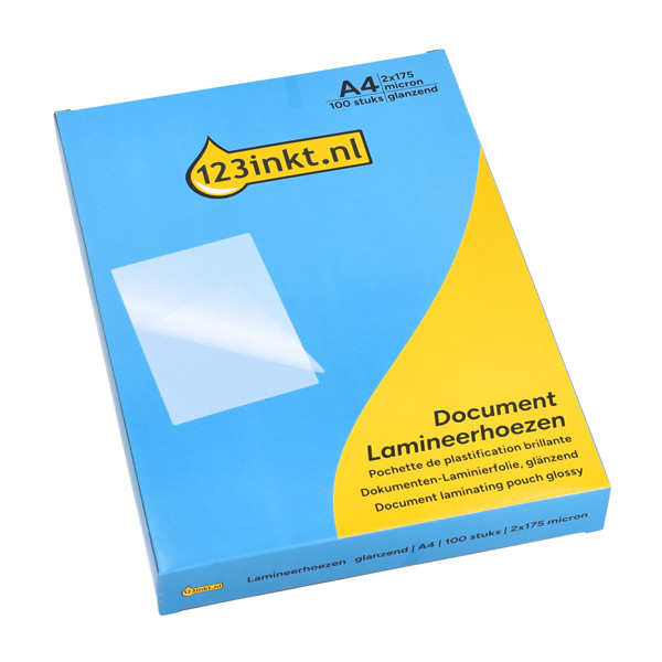 123encre pochette de plastification pour documents A4 brillant 2x175 microns (100 pièces) 302888 - 1