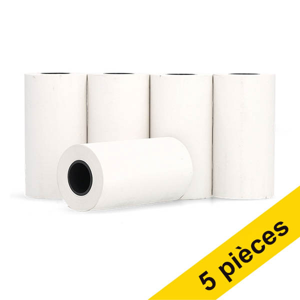 123encre rouleau de caisse thermique 57x30x12 48 grammes (5 pièces) - blanc 303632 - 1