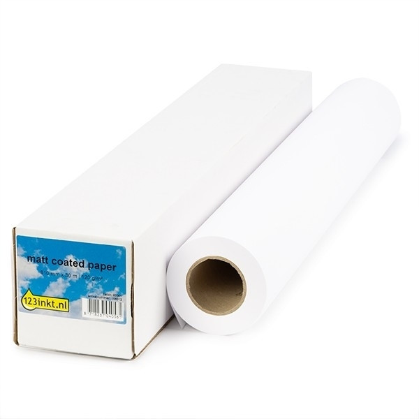 123encre rouleau de papier couché mat 610 mm (24 pouces) x 30 m (120 g/m²) 155068 - 1
