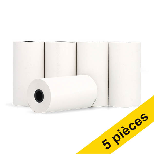 123encre rouleau de papier de caisse thermique 57x30x8 48 g/m² (5 pièces) - blanc 303629 - 1