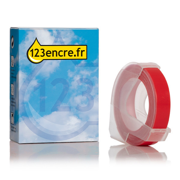 123encre ruban d'étiquettes en relief S0898150 / 520102 pour pince à étiqueter 123encre - blanc sur rouge 089263 - 1