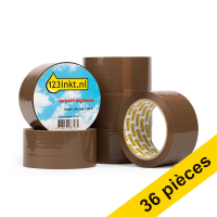 123encre ruban d'emballage 50 mm x 66 m (36 rouleaux) - marron 301383