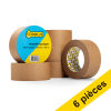 123encre ruban d'emballage papier marron 50 mm x 50 m (6 rouleaux) 302010 - 1