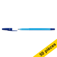 123encre stylo à bille avec capuchon (50 pièces) - bleu 303328