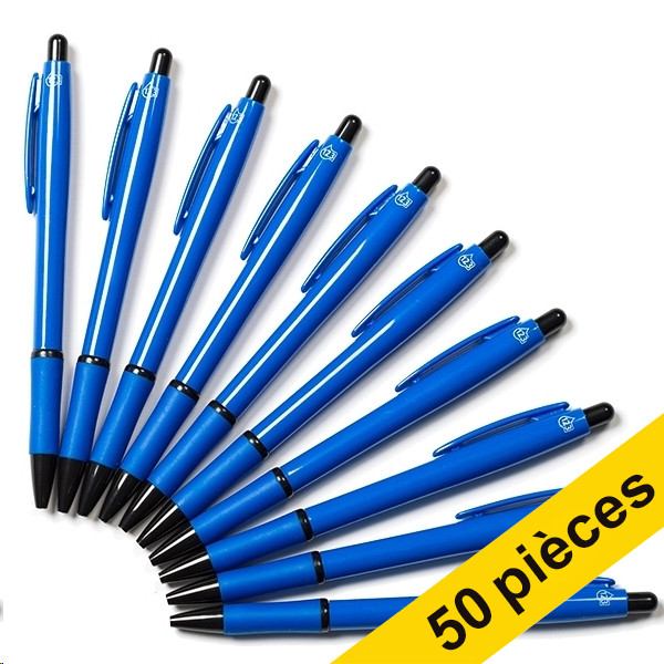 123encre stylo à bille sans impression (50 pièces) - bleu 400087 - 1