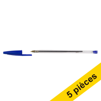123encre stylo à bille transparent (5 pièces) - bleu 302080