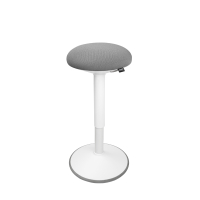 123encre tabouret rond ergonomique avec ressort à gaz (47 cm - 64 cm) - blanc 390053
