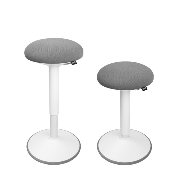 123encre tabouret rond ergonomique avec ressort à gaz (47 cm - 64 cm) - blanc 390053 - 3