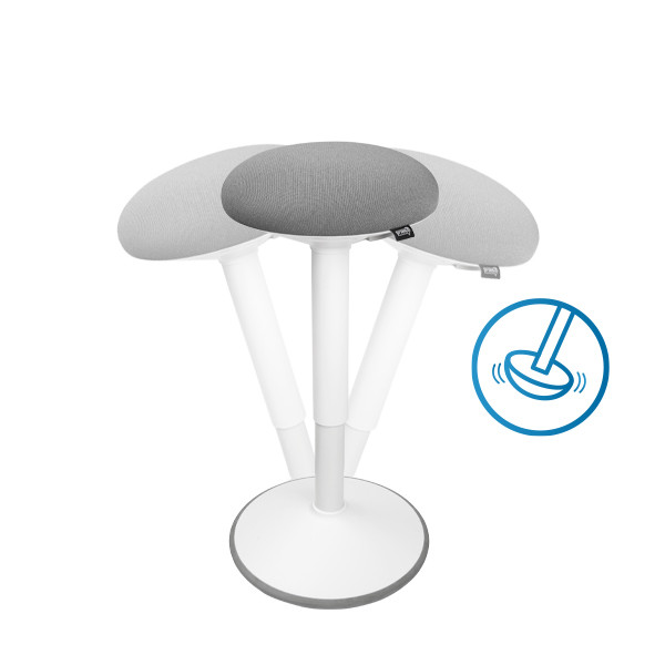 123encre tabouret rond ergonomique avec ressort à gaz (47 cm - 64 cm) - blanc 390053 - 4
