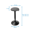 123encre tabouret rond ergonomique avec ressort à gaz (47 cm - 64 cm) - noir 390052 - 2